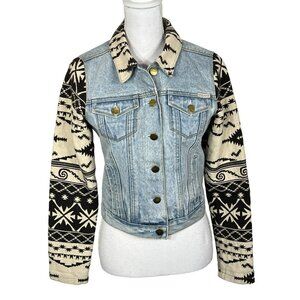 MAISON SCOTCH & SODA Navajo Stitch Denim Jacket Sz 1 (US SMALL) EUC